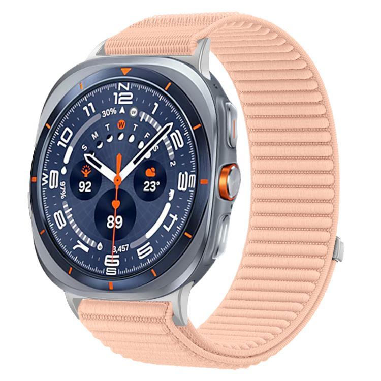 สายไนลอนถักพร้อมตีนตุ๊กแกและอินเทอร์เฟซโลหะ สำหรับ Samsung Galaxy Watch Ultra 47mm / Ultra 2025