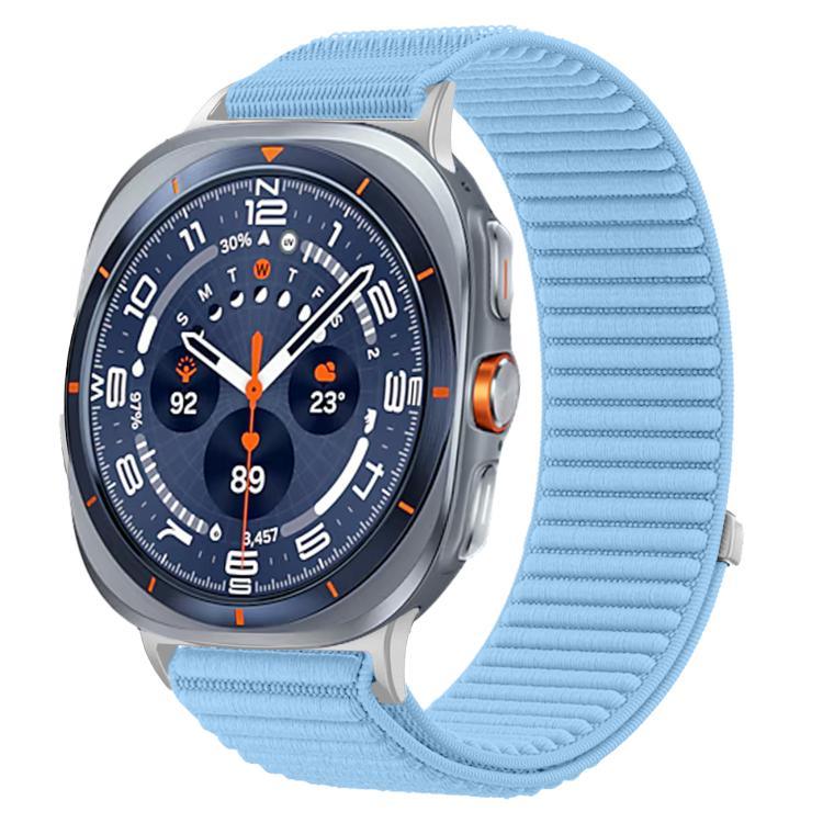 สายไนลอนถักพร้อมตีนตุ๊กแกและอินเทอร์เฟซโลหะ สำหรับ Samsung Galaxy Watch Ultra 47mm / Ultra 2025