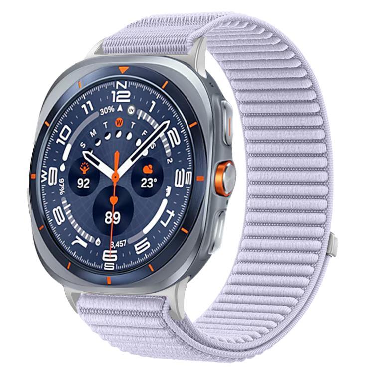 สายไนลอนถักพร้อมตีนตุ๊กแกและอินเทอร์เฟซโลหะ สำหรับ Samsung Galaxy Watch Ultra 47mm / Ultra 2025
