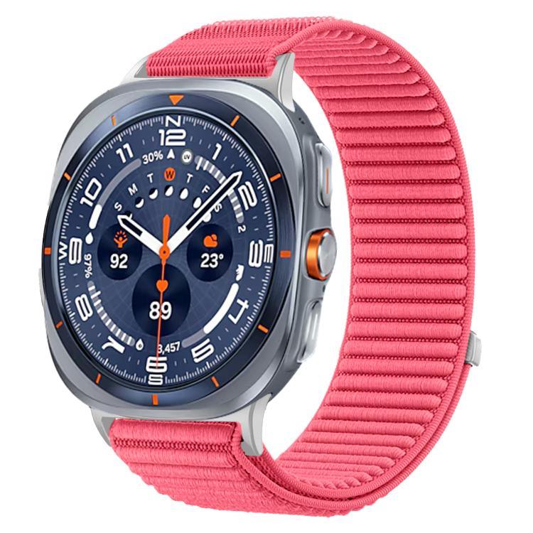 สายไนลอนถักพร้อมตีนตุ๊กแกและอินเทอร์เฟซโลหะ สำหรับ Samsung Galaxy Watch Ultra 47mm / Ultra 2025