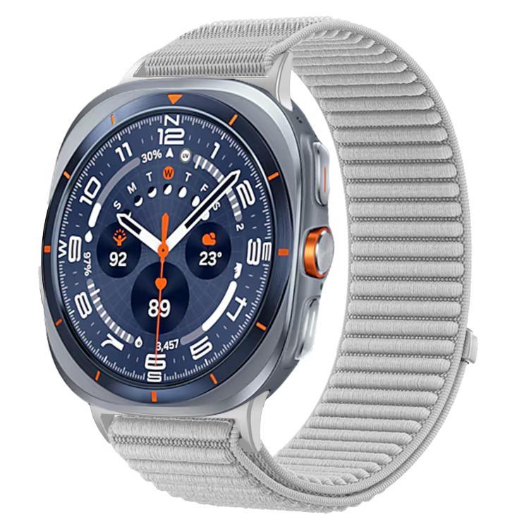 สายไนลอนถักพร้อมตีนตุ๊กแกและอินเทอร์เฟซโลหะ สำหรับ Samsung Galaxy Watch Ultra 47mm / Ultra 2025