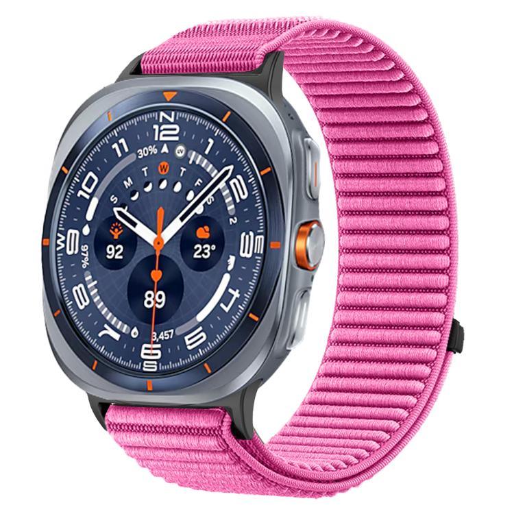สายไนลอนถักพร้อมตีนตุ๊กแกและอินเทอร์เฟซโลหะ สำหรับ Samsung Galaxy Watch Ultra 47mm / Ultra 2025