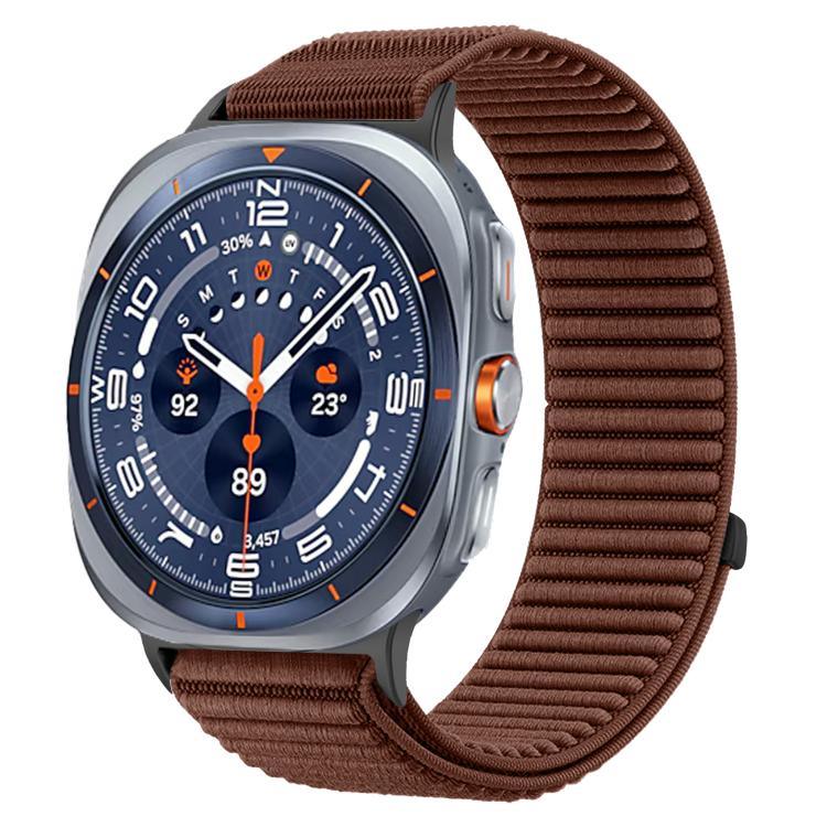 สายไนลอนถักพร้อมตีนตุ๊กแกและอินเทอร์เฟซโลหะ สำหรับ Samsung Galaxy Watch Ultra 47mm / Ultra 2025