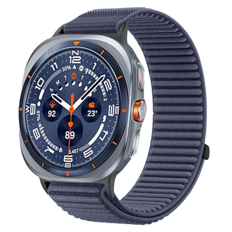 สายไนลอนถักพร้อมตีนตุ๊กแกและอินเทอร์เฟซโลหะ สำหรับ Samsung Galaxy Watch Ultra 47mm / Ultra 2025