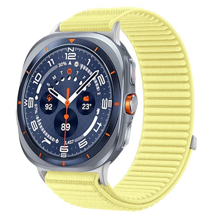 สายไนลอนถักพร้อมตีนตุ๊กแกและอินเทอร์เฟซโลหะ สำหรับ Samsung Galaxy Watch Ultra 47mm / Ultra 2025