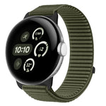 สายรัดนาฬิกาแบบตีนตุ๊กแกไนลอนทอพร้อมอินเทอร์เฟซโลหะ สำหรับ Google Pixel Watch 4 / Watch 3 45mm, สำหรับ Google Pixel Watch 4 / 3 / 2 / 1 41mm