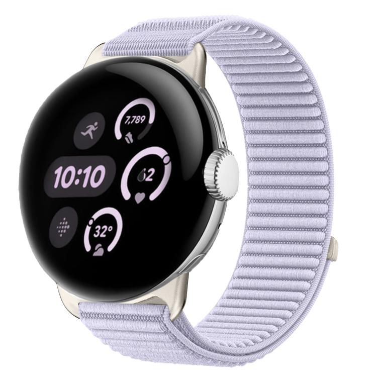 สายรัดนาฬิกาแบบตีนตุ๊กแกไนลอนทอพร้อมอินเทอร์เฟซโลหะ สำหรับ Google Pixel Watch 4 / Watch 3 45mm, สำหรับ Google Pixel Watch 4 / 3 / 2 / 1 41mm