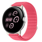 สายรัดนาฬิกาแบบตีนตุ๊กแกไนลอนทอพร้อมอินเทอร์เฟซโลหะ สำหรับ Google Pixel Watch 4 / Watch 3 45mm, สำหรับ Google Pixel Watch 4 / 3 / 2 / 1 41mm
