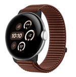 สายรัดนาฬิกาแบบตีนตุ๊กแกไนลอนทอพร้อมอินเทอร์เฟซโลหะ สำหรับ Google Pixel Watch 4 / Watch 3 45mm, สำหรับ Google Pixel Watch 4 / 3 / 2 / 1 41mm