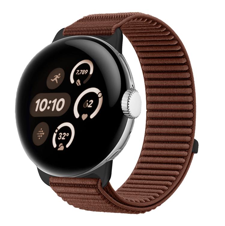 สายรัดนาฬิกาแบบตีนตุ๊กแกไนลอนทอพร้อมอินเทอร์เฟซโลหะ สำหรับ Google Pixel Watch 4 / Watch 3 45mm, สำหรับ Google Pixel Watch 4 / 3 / 2 / 1 41mm