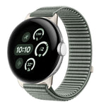 สายรัดนาฬิกาแบบตีนตุ๊กแกไนลอนทอพร้อมอินเทอร์เฟซโลหะ สำหรับ Google Pixel Watch 4 / Watch 3 45mm, สำหรับ Google Pixel Watch 4 / 3 / 2 / 1 41mm