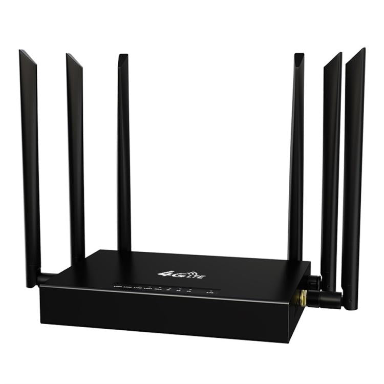 ED128 6 Antennas SIM Card Eurasia Version 4G LTE 300Mbps Wireless WiFi Home Office Router, US Plug, EU Plug