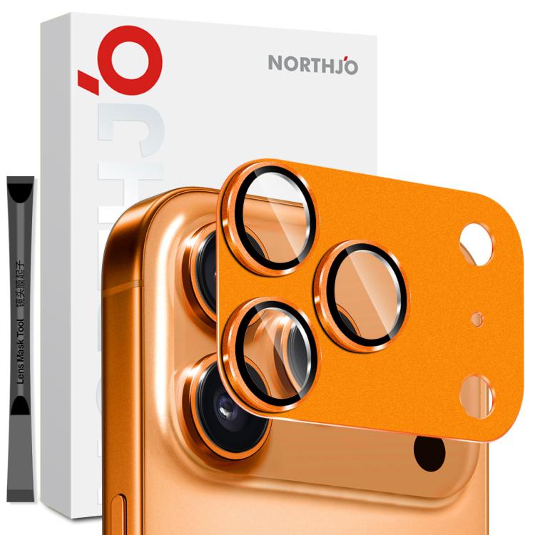 ฟิล์มกระจกนิรภัยป้องกันเลนส์กล้องโลหะผิวด้าน NORTHJO สำหรับเลนส์หลัง iPhone 17 Pro Max, สำหรับ iPhone 17 Pro