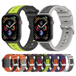 สายรัดนาฬิกาซิลิโคนลายเส้นตั้งสองสี สำหรับ Apple Watch ขนาด 46 มม. / 49 มม. / 45 มม. / 44 มม., สำหรับ Apple Watch ขนาด 42 มม. / 41 มม. / 40 มม. / 38 มม.
