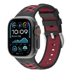 สายรัดนาฬิกาซิลิโคนสองสีลายยางรถยนต์ สำหรับ Apple Watch ขนาด 46 มม. / 49 มม. / 45 มม. / 44 มม., สำหรับ Apple Watch ขนาด 42 มม. / 41 มม. / 40 มม. / 38 มม.