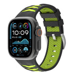 สายรัดนาฬิกาซิลิโคนสองสีลายยางรถยนต์ สำหรับ Apple Watch ขนาด 46 มม. / 49 มม. / 45 มม. / 44 มม., สำหรับ Apple Watch ขนาด 42 มม. / 41 มม. / 40 มม. / 38 มม.
