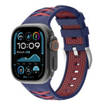 สายรัดนาฬิกาซิลิโคนสองสีลายยางรถยนต์ สำหรับ Apple Watch ขนาด 46 มม. / 49 มม. / 45 มม. / 44 มม., สำหรับ Apple Watch ขนาด 42 มม. / 41 มม. / 40 มม. / 38 มม.