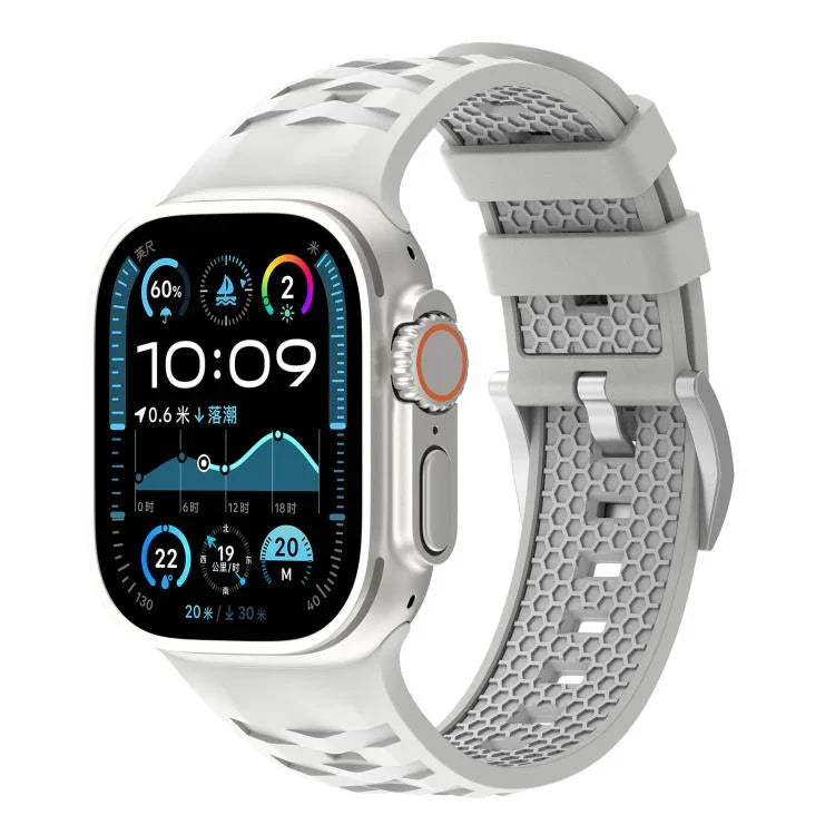 สายรัดนาฬิกาซิลิโคนสองสีลายยางรถยนต์ สำหรับ Apple Watch ขนาด 46 มม. / 49 มม. / 45 มม. / 44 มม., สำหรับ Apple Watch ขนาด 42 มม. / 41 มม. / 40 มม. / 38 มม.