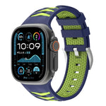 สายรัดนาฬิกาซิลิโคนสองสีลายยางรถยนต์ สำหรับ Apple Watch ขนาด 46 มม. / 49 มม. / 45 มม. / 44 มม., สำหรับ Apple Watch ขนาด 42 มม. / 41 มม. / 40 มม. / 38 มม.