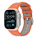 สายรัดนาฬิกาซิลิโคนสองสีลายยางรถยนต์ สำหรับ Apple Watch ขนาด 46 มม. / 49 มม. / 45 มม. / 44 มม., สำหรับ Apple Watch ขนาด 42 มม. / 41 มม. / 40 มม. / 38 มม.