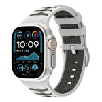 สายรัดนาฬิกาซิลิโคนสองสีลายยางรถยนต์ สำหรับ Apple Watch ขนาด 46 มม. / 49 มม. / 45 มม. / 44 มม., สำหรับ Apple Watch ขนาด 42 มม. / 41 มม. / 40 มม. / 38 มม.