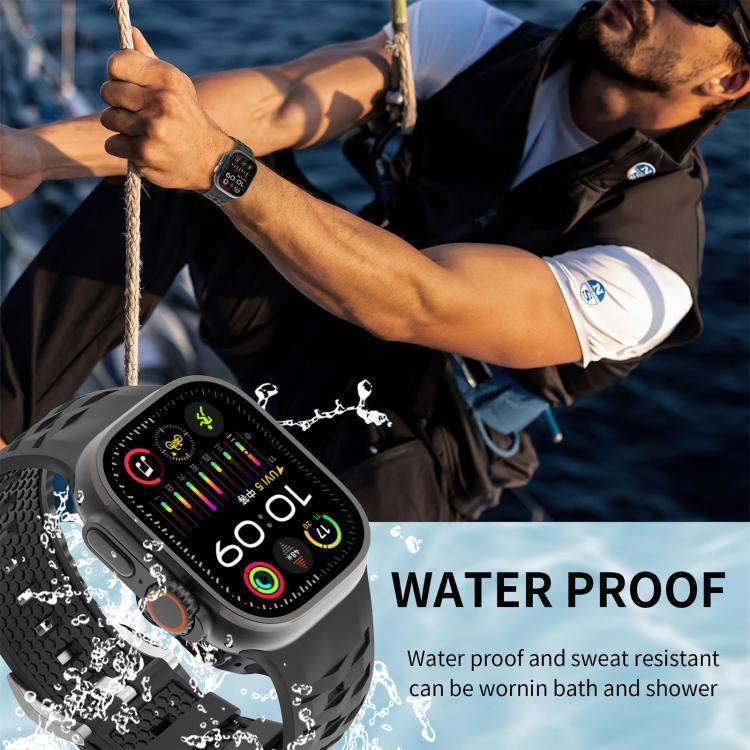 สายรัดนาฬิกาซิลิโคนสองสีลายยางรถยนต์ สำหรับ Apple Watch ขนาด 46 มม. / 49 มม. / 45 มม. / 44 มม., สำหรับ Apple Watch ขนาด 42 มม. / 41 มม. / 40 มม. / 38 มม.