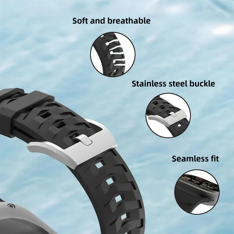 สายรัดนาฬิกาซิลิโคนสองสีลายยางรถยนต์ สำหรับ Apple Watch ขนาด 46 มม. / 49 มม. / 45 มม. / 44 มม., สำหรับ Apple Watch ขนาด 42 มม. / 41 มม. / 40 มม. / 38 มม.