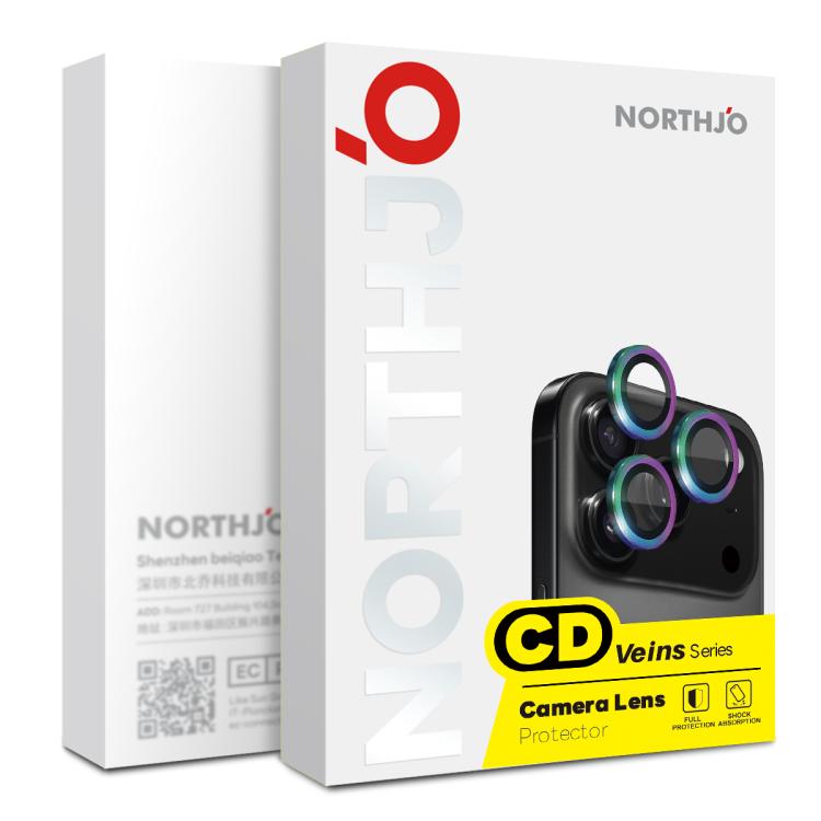 ฟิล์มกระจกนิรภัยแหวนโลหะป้องกันเลนส์กล้อง NORTHJO สำหรับ iPhone 17 Pro / 17 Pro Max