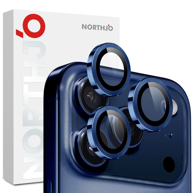 ฟิล์มกระจกนิรภัยแหวนโลหะป้องกันเลนส์กล้อง NORTHJO สำหรับ iPhone 17 Pro / 17 Pro Max
