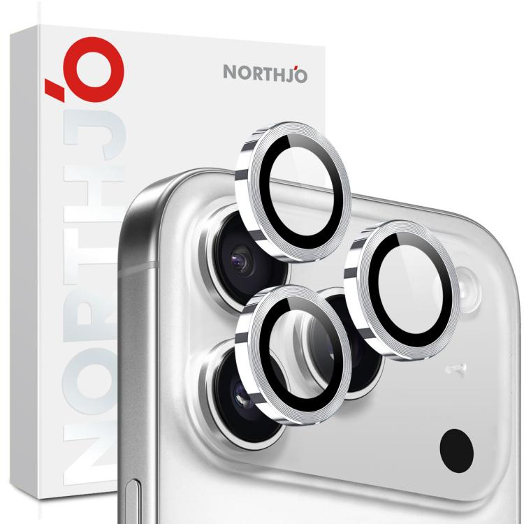 ฟิล์มกระจกนิรภัยแหวนโลหะป้องกันเลนส์กล้อง NORTHJO สำหรับ iPhone 17 Pro / 17 Pro Max