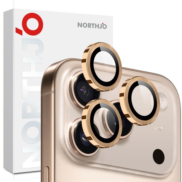 ฟิล์มกระจกนิรภัยแหวนโลหะป้องกันเลนส์กล้อง NORTHJO สำหรับ iPhone 17 Pro / 17 Pro Max