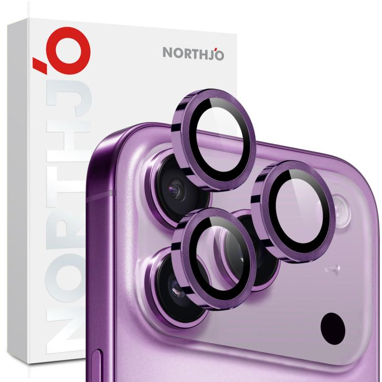 ฟิล์มกระจกนิรภัยแหวนโลหะป้องกันเลนส์กล้อง NORTHJO สำหรับ iPhone 17 Pro / 17 Pro Max