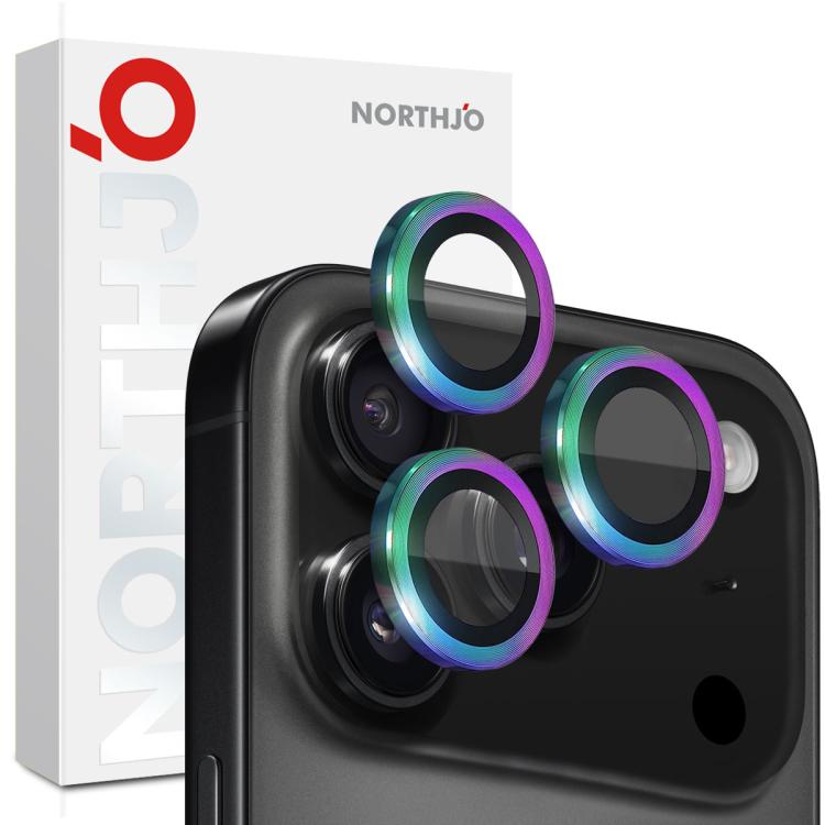 ฟิล์มกระจกนิรภัยแหวนโลหะป้องกันเลนส์กล้อง NORTHJO สำหรับ iPhone 17 Pro / 17 Pro Max