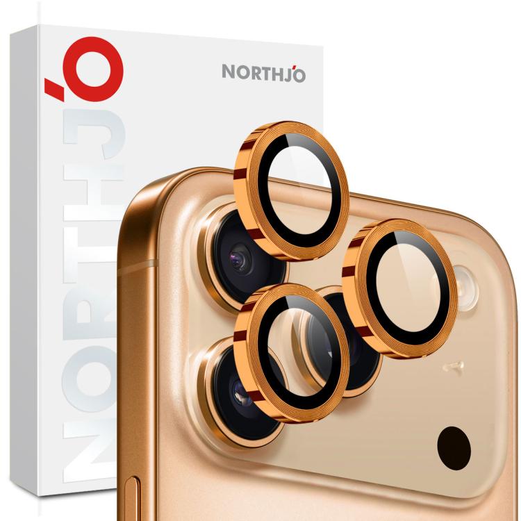 ฟิล์มกระจกนิรภัยแหวนโลหะป้องกันเลนส์กล้อง NORTHJO สำหรับ iPhone 17 Pro / 17 Pro Max