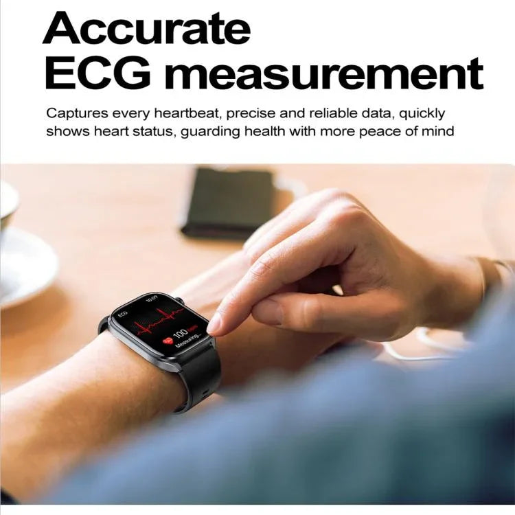นาฬิกาอัจฉริยะหน้าจอสี 2.0 นิ้ว ET572 สายซิลิโคน รองรับการตรวจสุขภาพ / ECG