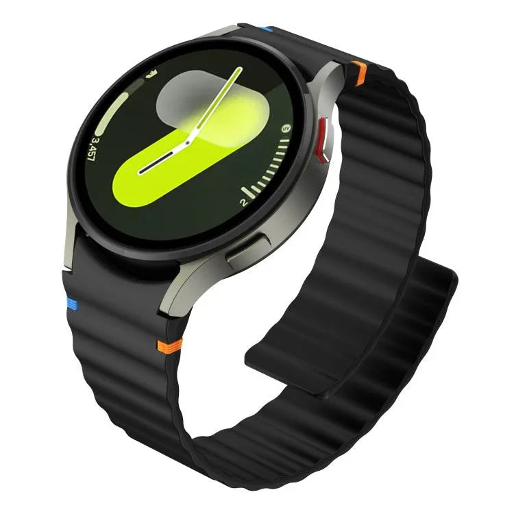 สายซิลิโคนแม่เหล็กเย็บลายเม็ดคลื่น สำหรับ Samsung Galaxy Watch 7 / 6 / 5 / 4