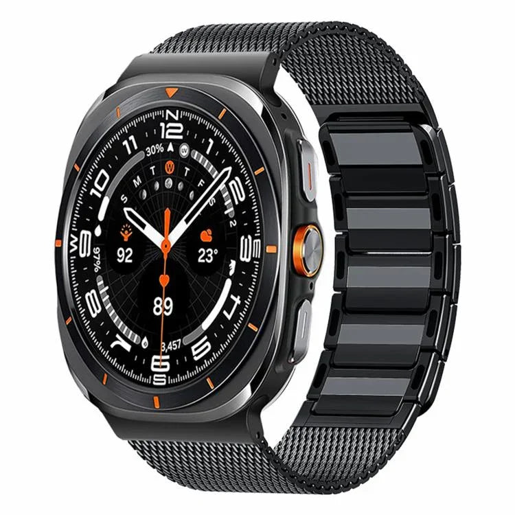 สายรัดนาฬิกาเหล็กกล้าไร้สนิมทอรูปตัว I แบบแม่เหล็ก สำหรับ Samsung Galaxy Watch Ultra 47mm / Ultra 2025