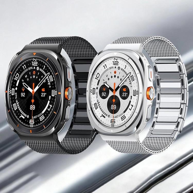 สายรัดนาฬิกาเหล็กกล้าไร้สนิมทอรูปตัว I แบบแม่เหล็ก สำหรับ Samsung Galaxy Watch Ultra 47mm / Ultra 2025