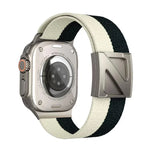 สายรัดนาฬิกาไนลอนสองสีหัวเข็มขัดแม่เหล็กรูปตัว Z สำหรับ Apple Watch ขนาด 46 มม. / 49 มม. / 45 มม. / 44 มม., สำหรับ Apple Watch ขนาด 42 มม. / 41 มม. / 40 มม. / 38 มม.
