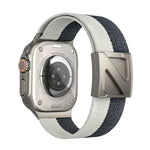 สายรัดนาฬิกาไนลอนสองสีหัวเข็มขัดแม่เหล็กรูปตัว Z สำหรับ Apple Watch ขนาด 46 มม. / 49 มม. / 45 มม. / 44 มม., สำหรับ Apple Watch ขนาด 42 มม. / 41 มม. / 40 มม. / 38 มม.