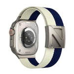 สายรัดนาฬิกาไนลอนสองสีหัวเข็มขัดแม่เหล็กรูปตัว Z สำหรับ Apple Watch ขนาด 46 มม. / 49 มม. / 45 มม. / 44 มม., สำหรับ Apple Watch ขนาด 42 มม. / 41 มม. / 40 มม. / 38 มม.