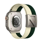 สายรัดนาฬิกาไนลอนสองสีหัวเข็มขัดแม่เหล็กรูปตัว Z สำหรับ Apple Watch ขนาด 46 มม. / 49 มม. / 45 มม. / 44 มม., สำหรับ Apple Watch ขนาด 42 มม. / 41 มม. / 40 มม. / 38 มม.