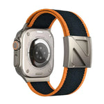 สายรัดนาฬิกาไนลอนสองสีหัวเข็มขัดแม่เหล็กรูปตัว Z สำหรับ Apple Watch ขนาด 46 มม. / 49 มม. / 45 มม. / 44 มม., สำหรับ Apple Watch ขนาด 42 มม. / 41 มม. / 40 มม. / 38 มม.
