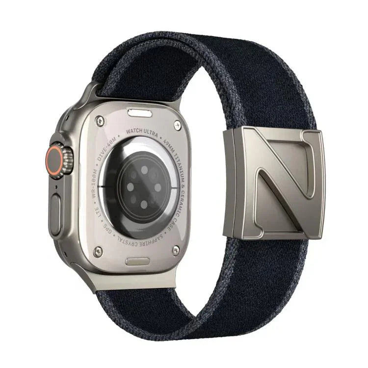 สายรัดนาฬิกาไนลอนสองสีหัวเข็มขัดแม่เหล็กรูปตัว Z สำหรับ Apple Watch ขนาด 46 มม. / 49 มม. / 45 มม. / 44 มม., สำหรับ Apple Watch ขนาด 42 มม. / 41 มม. / 40 มม. / 38 มม.