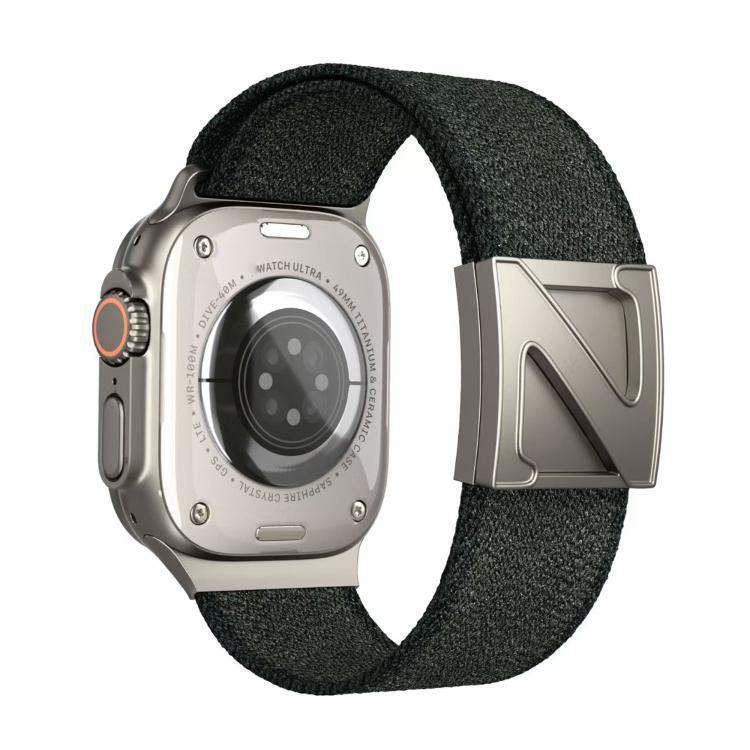 สายรัดนาฬิกาไนลอนสองสีหัวเข็มขัดแม่เหล็กรูปตัว Z สำหรับ Apple Watch ขนาด 46 มม. / 49 มม. / 45 มม. / 44 มม., สำหรับ Apple Watch ขนาด 42 มม. / 41 มม. / 40 มม. / 38 มม.
