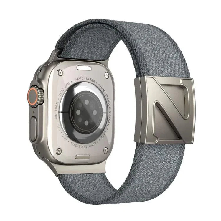สายรัดนาฬิกาไนลอนสองสีหัวเข็มขัดแม่เหล็กรูปตัว Z สำหรับ Apple Watch ขนาด 46 มม. / 49 มม. / 45 มม. / 44 มม., สำหรับ Apple Watch ขนาด 42 มม. / 41 มม. / 40 มม. / 38 มม.
