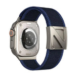 สายรัดนาฬิกาไนลอนสองสีหัวเข็มขัดแม่เหล็กรูปตัว Z สำหรับ Apple Watch ขนาด 46 มม. / 49 มม. / 45 มม. / 44 มม., สำหรับ Apple Watch ขนาด 42 มม. / 41 มม. / 40 มม. / 38 มม.