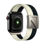 สายรัดนาฬิกาไนลอนสองสีหัวเข็มขัดแม่เหล็กรูปตัว Z สำหรับ Apple Watch ขนาด 46 มม. / 49 มม. / 45 มม. / 44 มม., สำหรับ Apple Watch ขนาด 42 มม. / 41 มม. / 40 มม. / 38 มม.