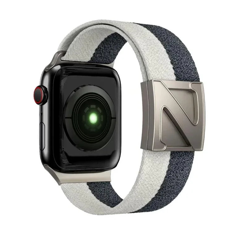 สายรัดนาฬิกาไนลอนสองสีหัวเข็มขัดแม่เหล็กรูปตัว Z สำหรับ Apple Watch ขนาด 46 มม. / 49 มม. / 45 มม. / 44 มม., สำหรับ Apple Watch ขนาด 42 มม. / 41 มม. / 40 มม. / 38 มม.
