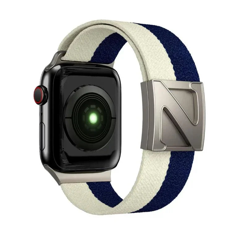 สายรัดนาฬิกาไนลอนสองสีหัวเข็มขัดแม่เหล็กรูปตัว Z สำหรับ Apple Watch ขนาด 46 มม. / 49 มม. / 45 มม. / 44 มม., สำหรับ Apple Watch ขนาด 42 มม. / 41 มม. / 40 มม. / 38 มม.